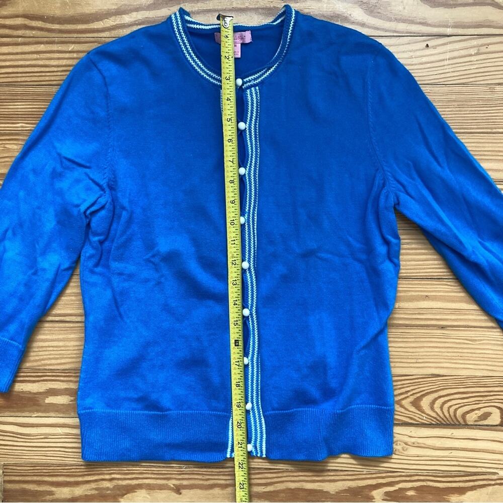 Lilly Pulitzer Knit Cardigan Crochet Hem 3/4 Sleeve Girls Size Medium - Picture 8 of 10